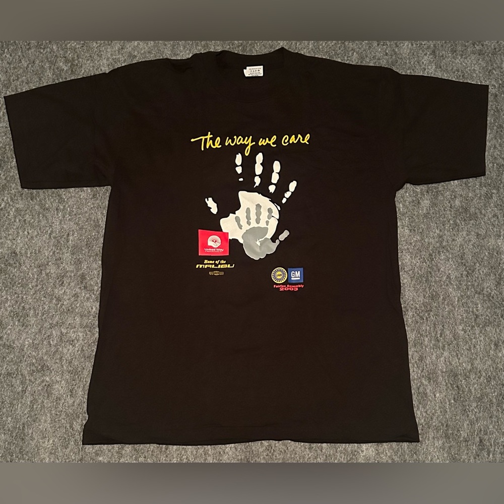 Vintage Men’s United Way GM The Way We Care 2003 Black Single Stitch T-Shirt XL